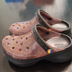 RARE CROCS Glittery Multicolor Clogs